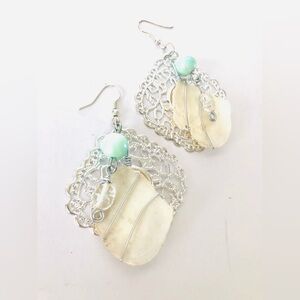 “Mermaids Only” Earrings - One of a kind - OOAK - silver and shell from the sea